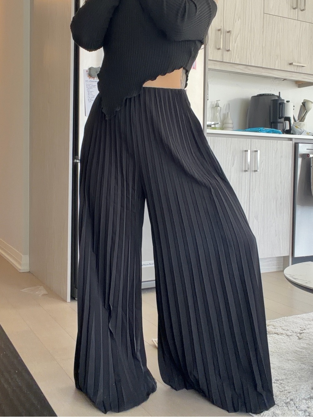 Love Bonito Women’s Wide-Leg Pleated Pants - Black, Petite
